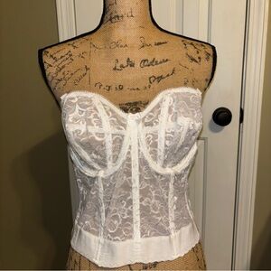 I owe it all to Goddess White Lace Corset 36D